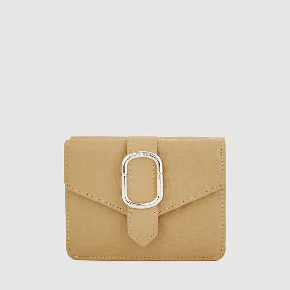 CERULE BIFOLD SMALL WALLET WITH EXTERNAL COIN COMPARTMENT