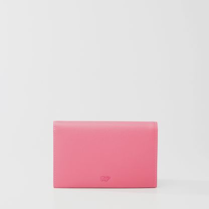 AZURE 2 FOLD 3/4 WALLET (V GUSSET) IN LUMINOUS PINK