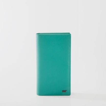 LUCIO BIFOLD LONG WALLET WITH ZIP COMPARTMENT (BOX GUSSET) IN MALACHITE